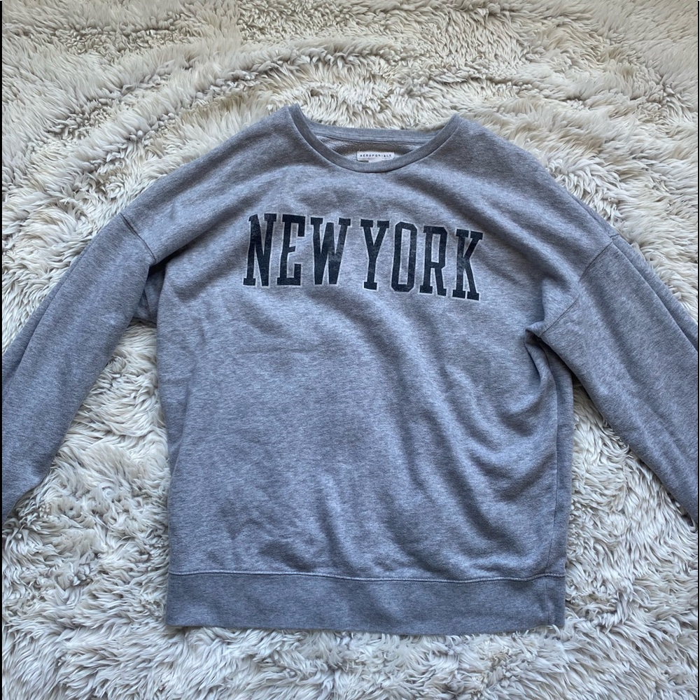 Aeropostale Gray New York Crewneck